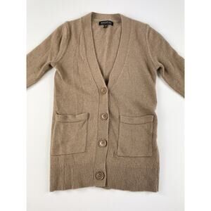 Banana Republic Cardigan Sweater Womens XS Italian Wool Cashmere Brown
